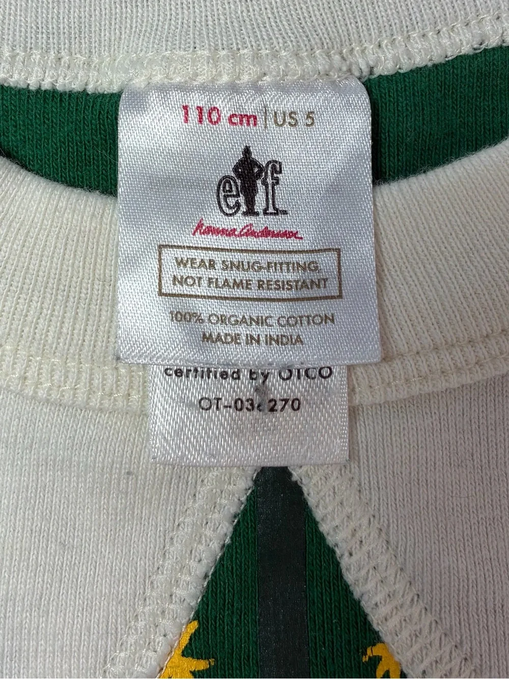 Buddy Elf Sleeper Costume Size 5T Flame Resistant Movie Elf Christmas Halloween